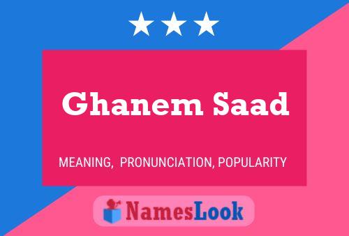 Ghanem Saad பெயர் போஸ்டர்