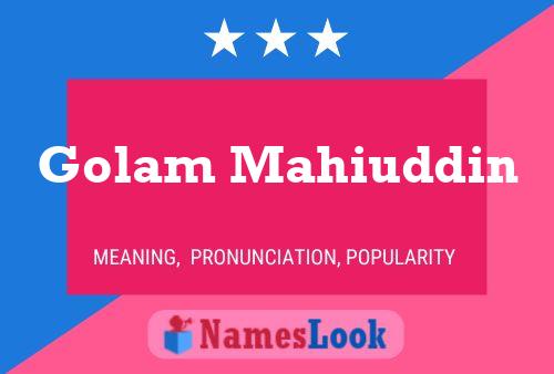 Golam Mahiuddin பெயர் போஸ்டர்