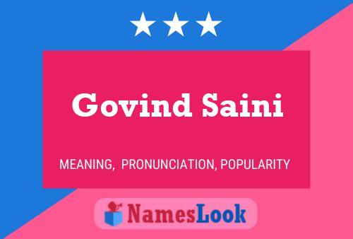 Govind Saini பெயர் போஸ்டர்