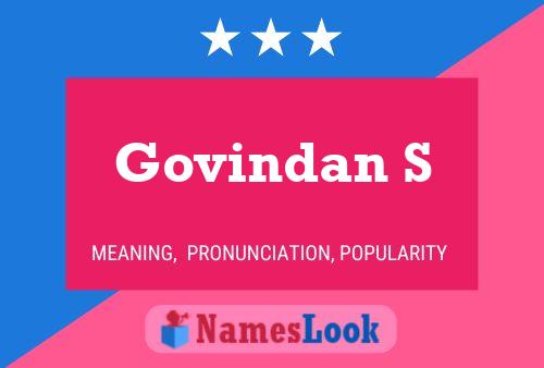 Govindan S பெயர் போஸ்டர்