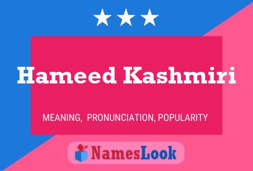 Hameed Kashmiri பெயர் போஸ்டர்