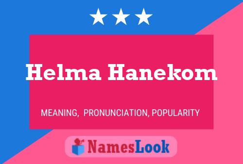 Helma Hanekom பெயர் போஸ்டர்