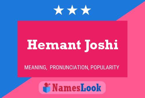 Hemant Joshi பெயர் போஸ்டர்