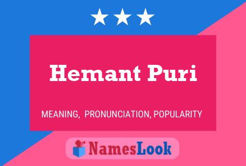 Hemant Puri பெயர் போஸ்டர்