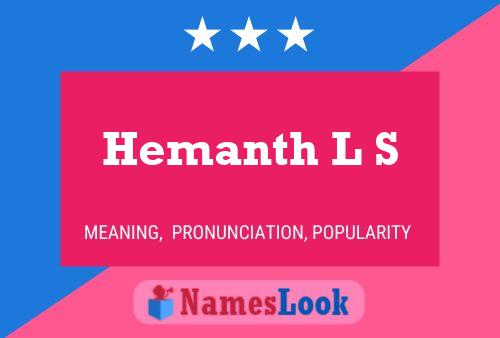 Hemanth L S பெயர் போஸ்டர்