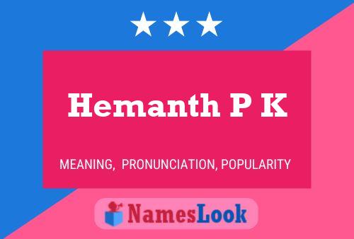 Hemanth P K பெயர் போஸ்டர்