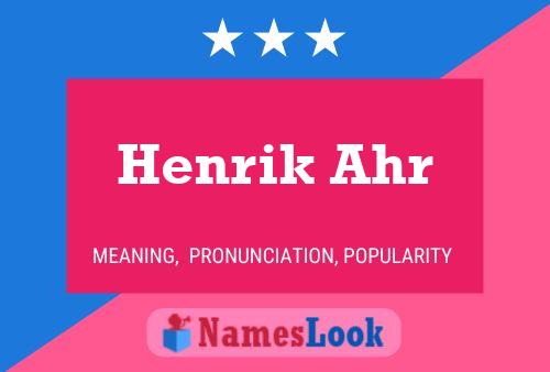 Henrik Ahr பெயர் போஸ்டர்