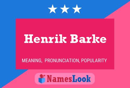 Henrik Barke பெயர் போஸ்டர்