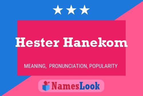 Hester Hanekom பெயர் போஸ்டர்