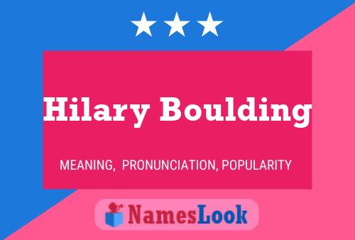 Hilary Boulding பெயர் போஸ்டர்