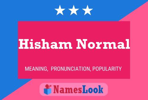 Hisham Normal பெயர் போஸ்டர்