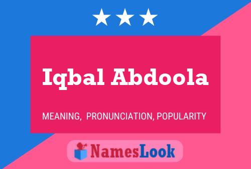 Iqbal Abdoola பெயர் போஸ்டர்