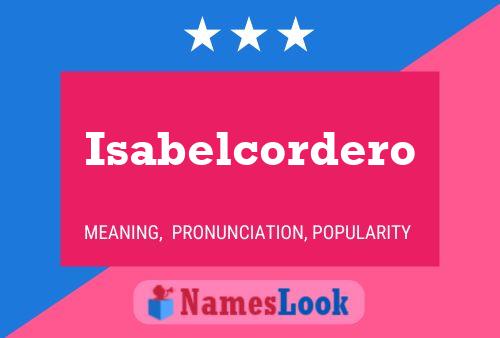 Isabelcordero பெயர் போஸ்டர்