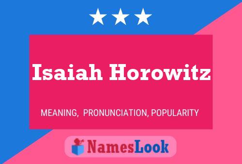 Isaiah Horowitz பெயர் போஸ்டர்