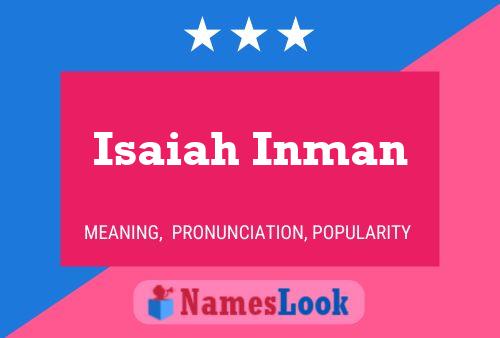 Isaiah Inman பெயர் போஸ்டர்