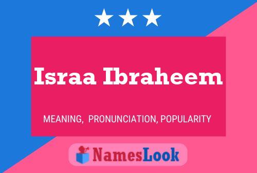 Israa Ibraheem பெயர் போஸ்டர்