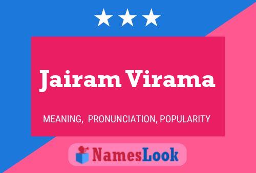 Jairam Virama பெயர் போஸ்டர்