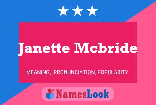 Janette Mcbride பெயர் போஸ்டர்