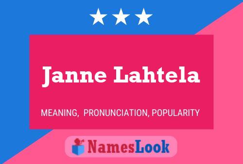 Janne Lahtela பெயர் போஸ்டர்