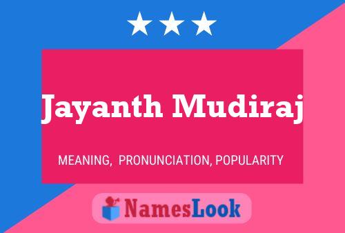 Jayanth Mudiraj பெயர் போஸ்டர்