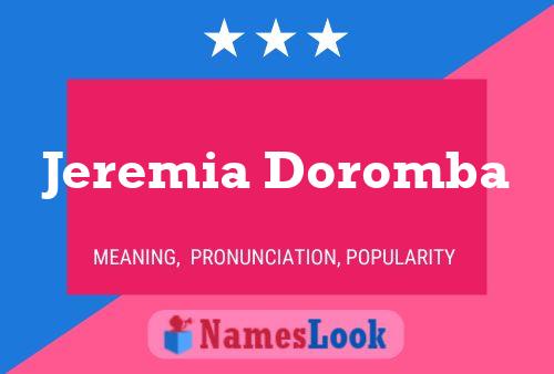 Jeremia Doromba பெயர் போஸ்டர்