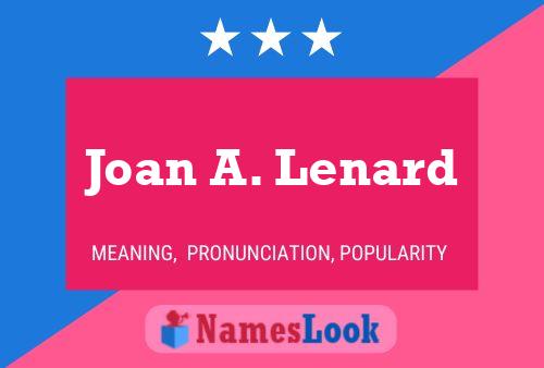 Joan A. Lenard பெயர் போஸ்டர்