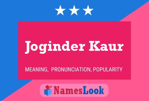 Joginder Kaur பெயர் போஸ்டர்