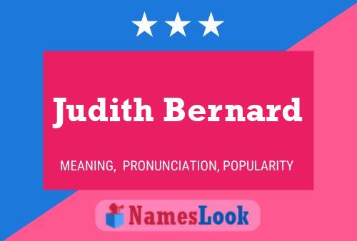 Judith Bernard பெயர் போஸ்டர்