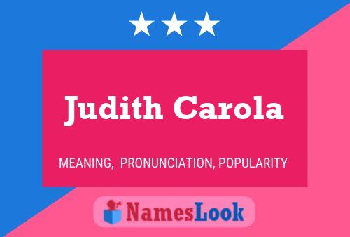 Judith Carola பெயர் போஸ்டர்