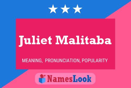 Juliet Malitaba பெயர் போஸ்டர்