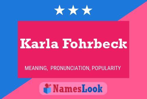 Karla Fohrbeck பெயர் போஸ்டர்