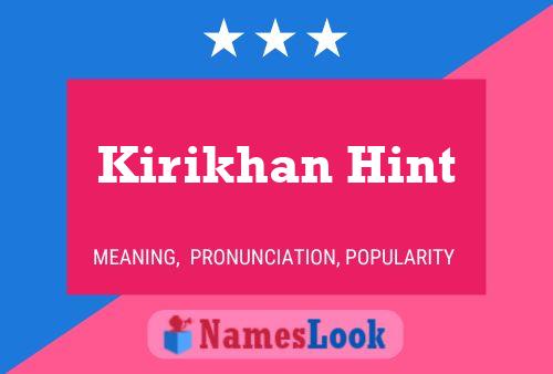 Kirikhan Hint பெயர் போஸ்டர்