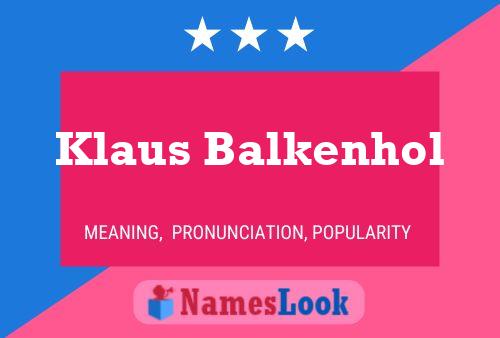 Klaus Balkenhol பெயர் போஸ்டர்