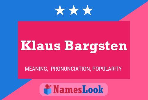 Klaus Bargsten பெயர் போஸ்டர்