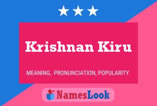 Krishnan Kiru பெயர் போஸ்டர்