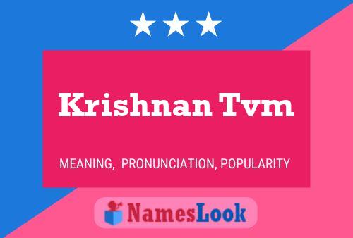 Krishnan Tvm பெயர் போஸ்டர்