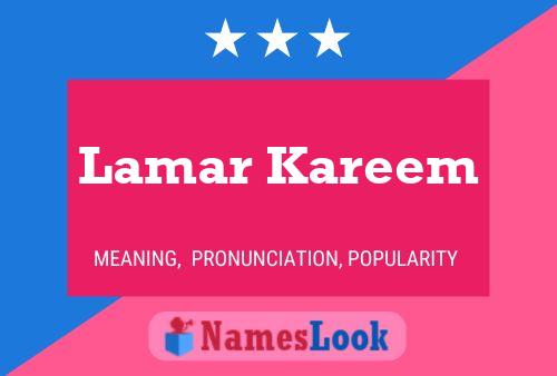 Lamar Kareem பெயர் போஸ்டர்