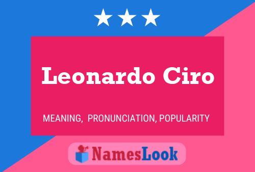 Leonardo Ciro பெயர் போஸ்டர்