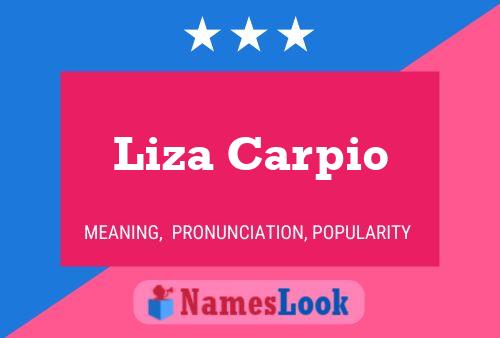 Liza Carpio பெயர் போஸ்டர்