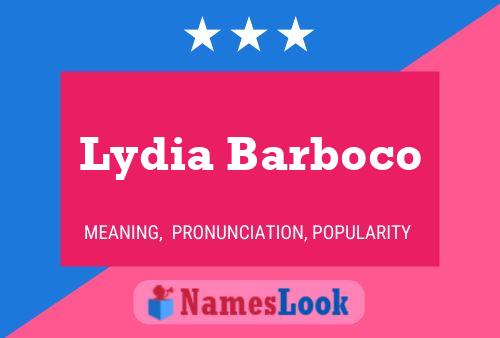 Lydia Barboco பெயர் போஸ்டர்