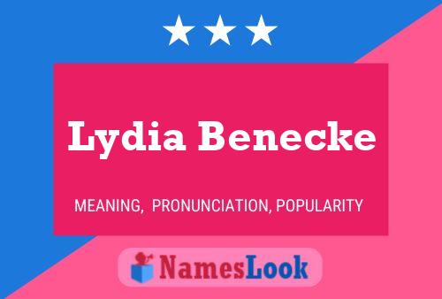 Lydia Benecke பெயர் போஸ்டர்