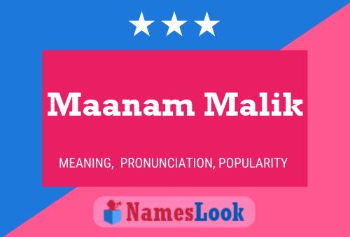 Maanam Malik பெயர் போஸ்டர்