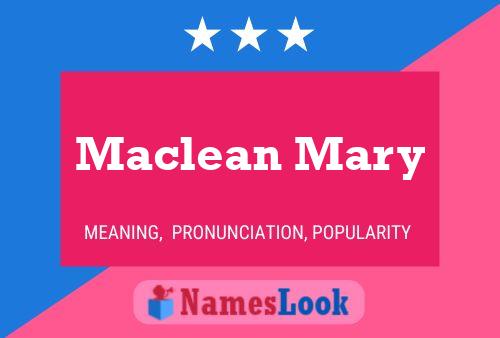 Maclean Mary பெயர் போஸ்டர்