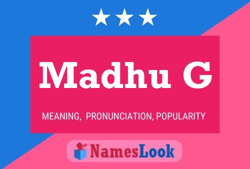 Madhu G பெயர் போஸ்டர்