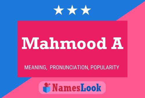 Mahmood A பெயர் போஸ்டர்