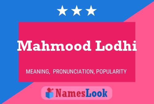 Mahmood Lodhi பெயர் போஸ்டர்