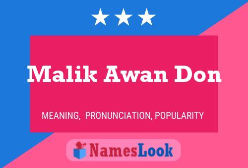 Malik Awan Don பெயர் போஸ்டர்