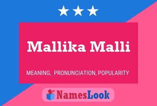 Mallika Malli பெயர் போஸ்டர்