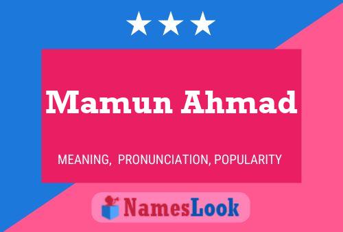 Mamun Ahmad பெயர் போஸ்டர்