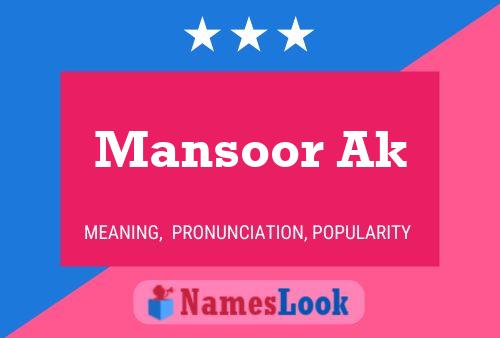 Mansoor Ak பெயர் போஸ்டர்